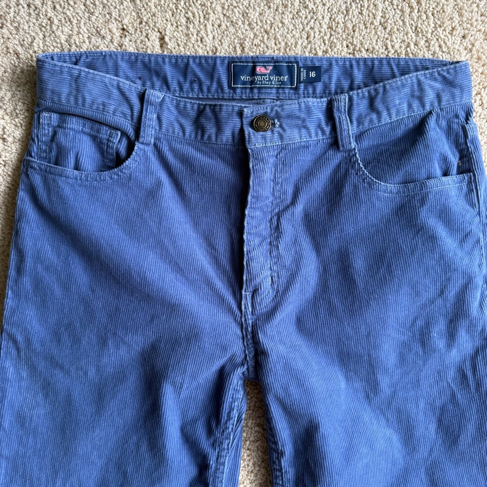 Vineyard Vines Boys Corduroy Pants Size 16 Blue Straight Casual Preppy - Picture 4 of 8